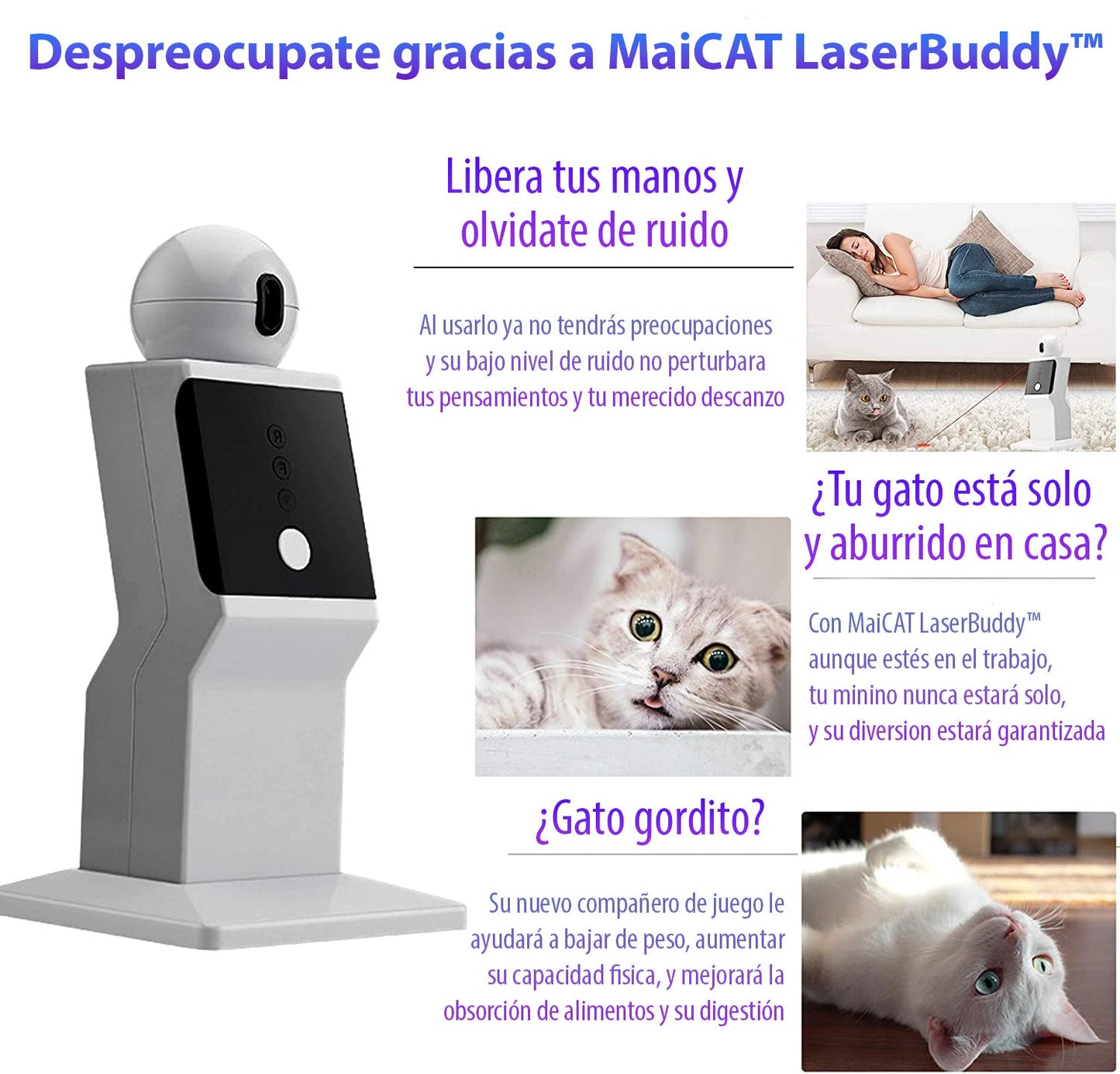 MaiCAT LaserBuddy™ Juguete láser automático para gatos